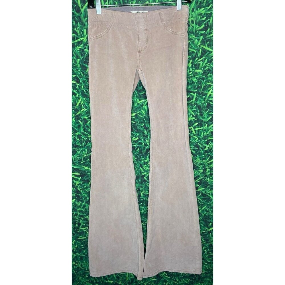 We The Free People Penny Pull On Elastic Waist Corduroy Flared Pants Size 24